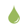 Green droplet icon on a white background